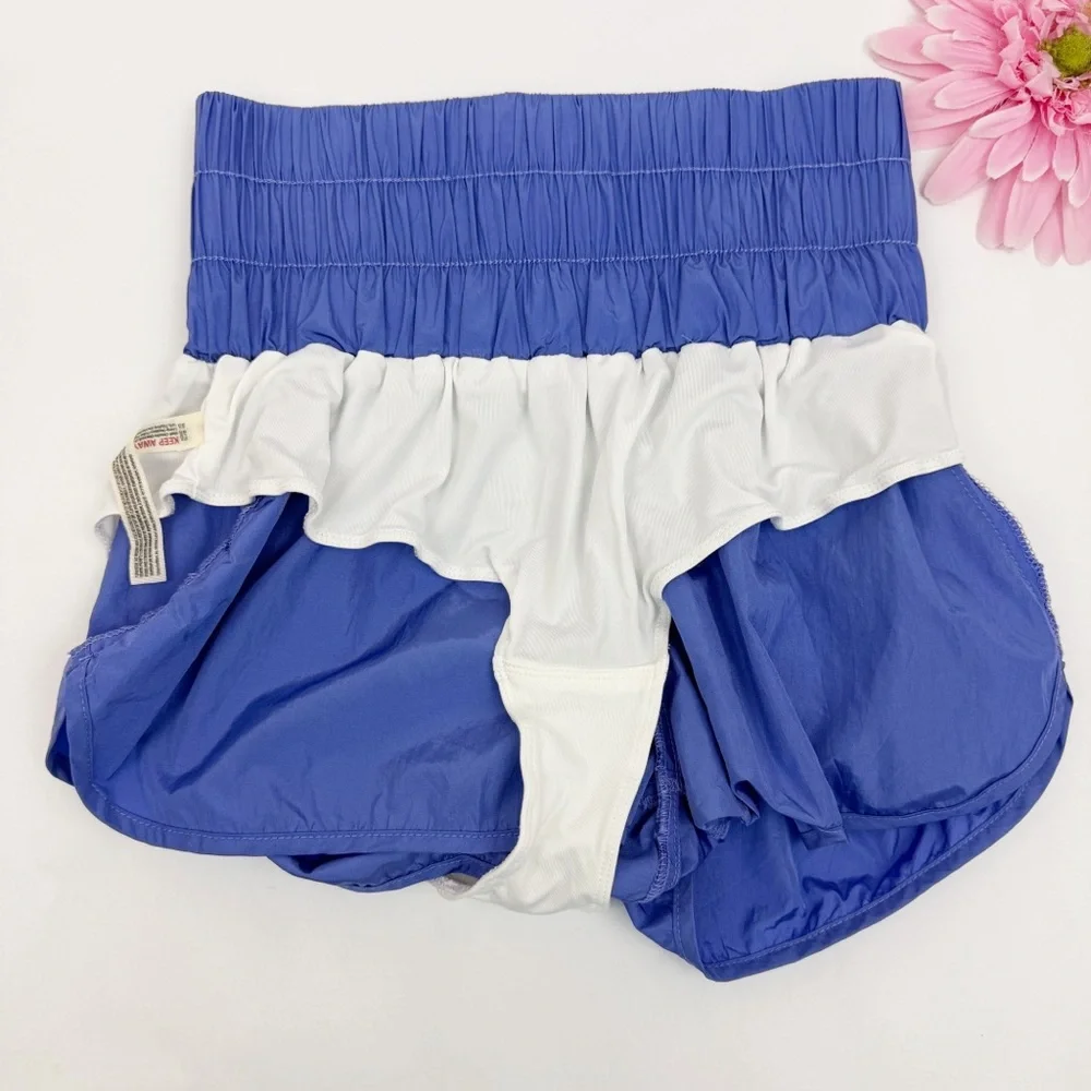 Free People Movement The Way Home Logo Shorts Athletic Hague Blue